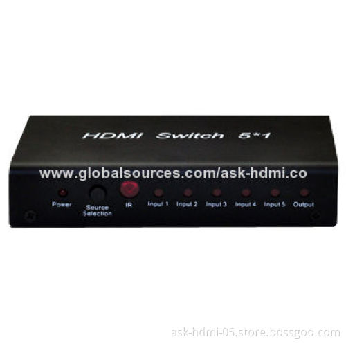 HDMI 5x1 Switch with IR Remote Control, Support 3D 1080P
